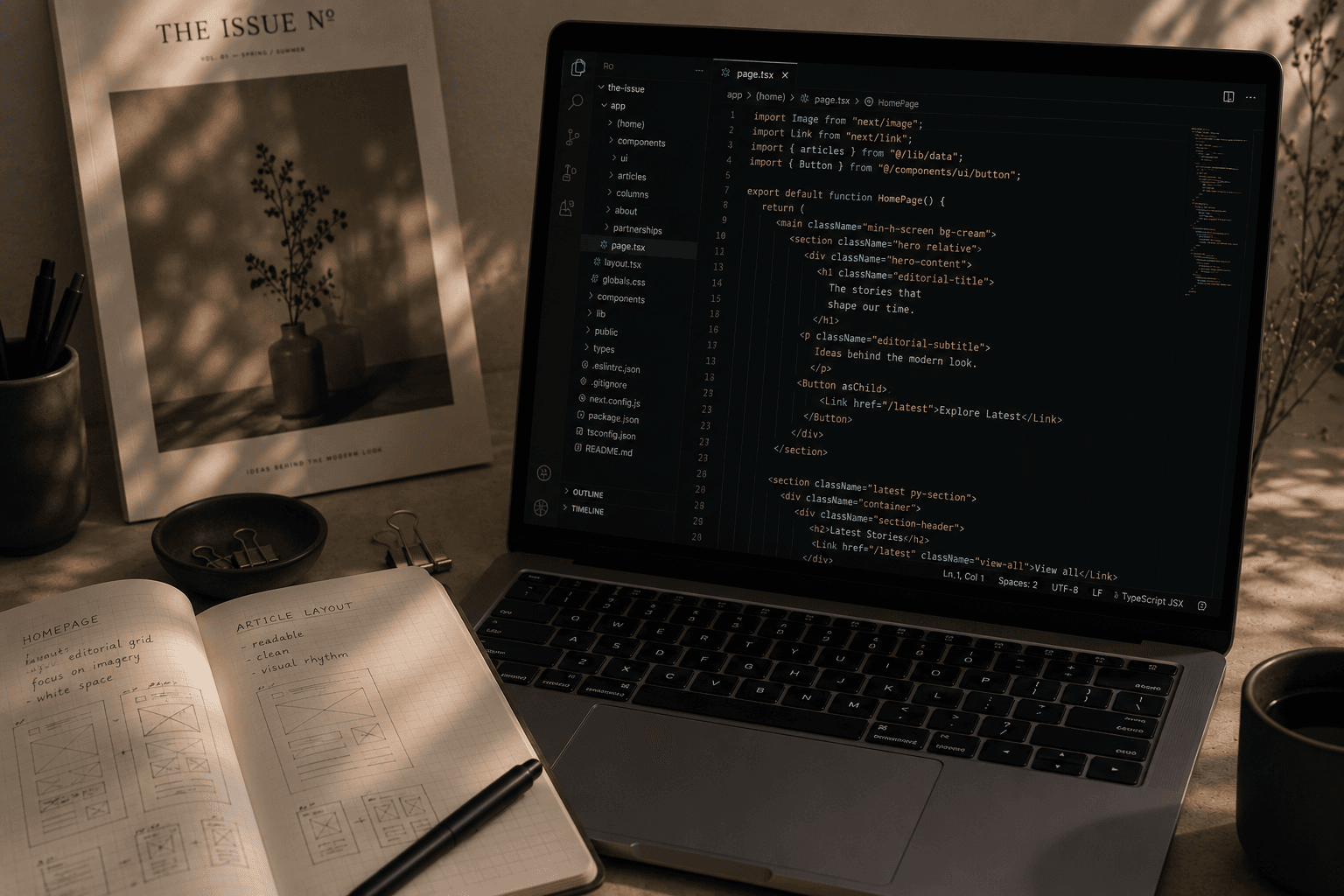 Frontend development and code for The Issue
