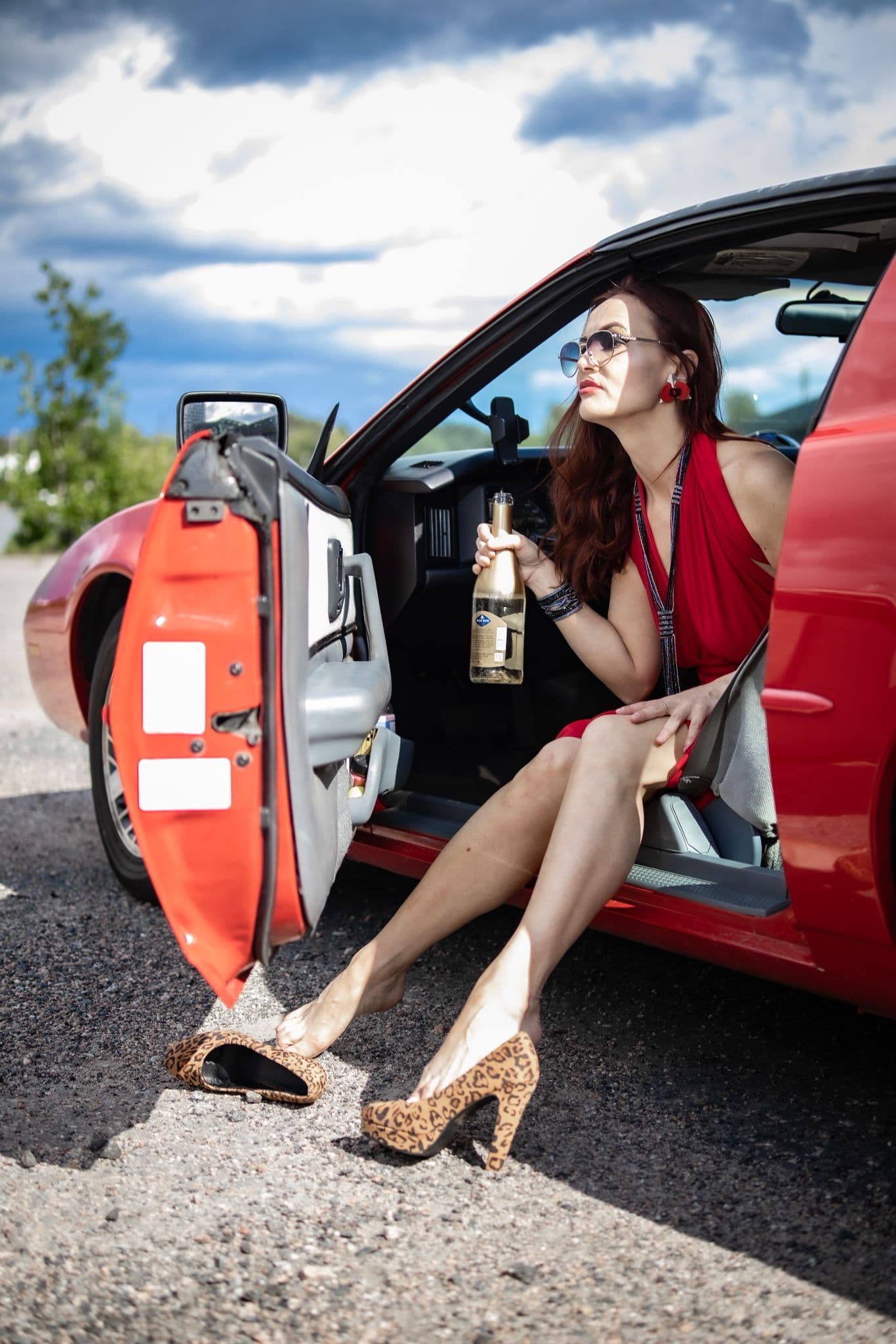 Fashion editorial image of feminine confidence and social drive