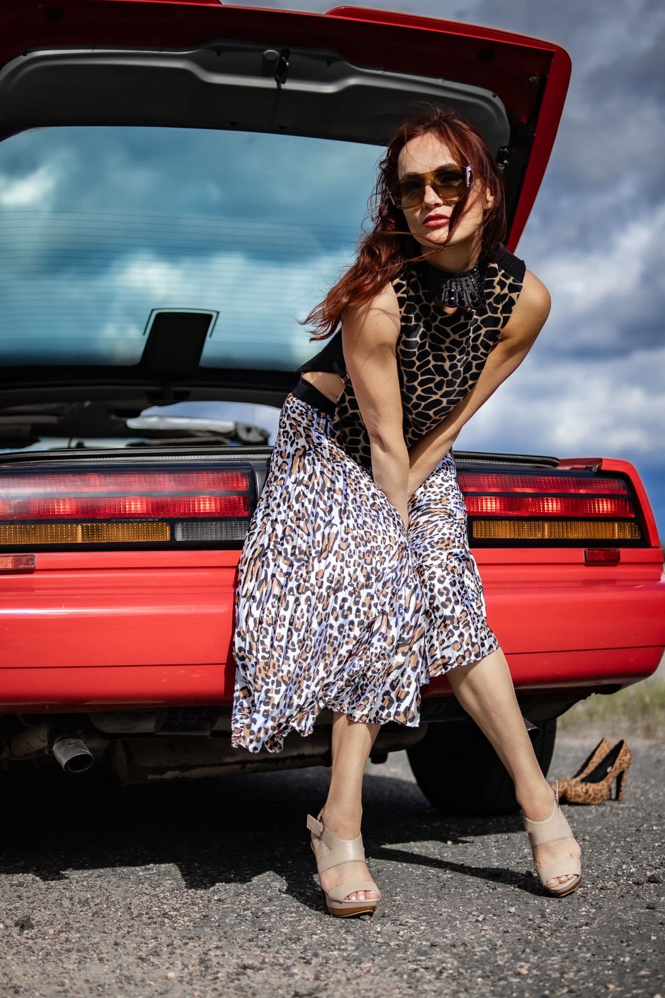 Leopard print fashion styling in Project Trinity photography story